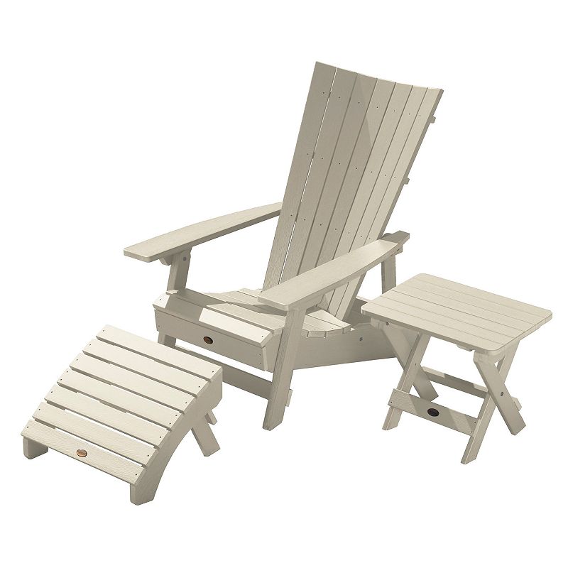 Highwood Manhattan Beach Adirondack Chair with Folding Side Table & Ottoman