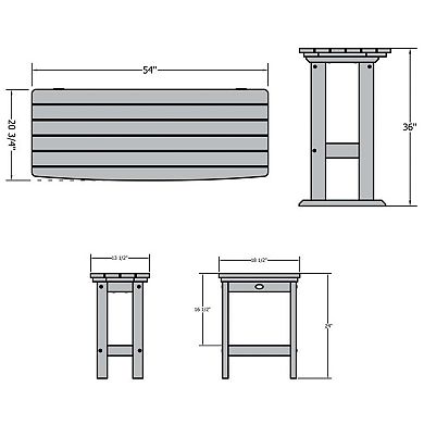 Highwood USA Lehigh 3-Piece Counter-Height Balcony Set