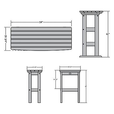 Highwood USA Lehigh 3-Piece Bar-Height Balcony Set