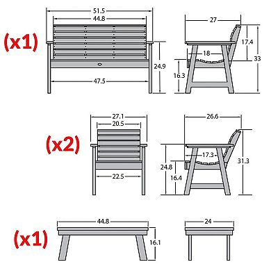 Highwood USA Conversation Furniture Set