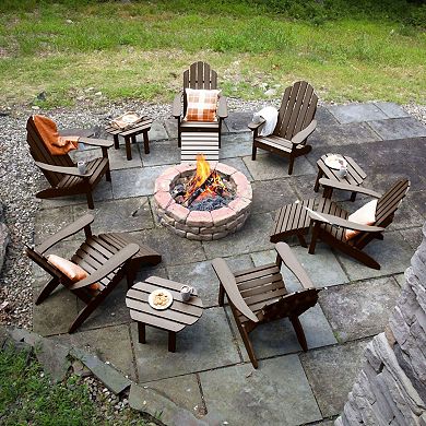Highwood USA 2 Hamilton Deck Chairs with 1 Folding Side Table