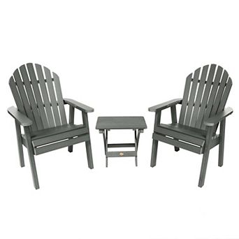 Highwood USA 2 Hamilton Deck Chairs with 1 Folding Side Table