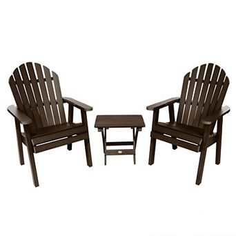 Highwood USA 2 Hamilton Deck Chairs with 1 Folding Side Table