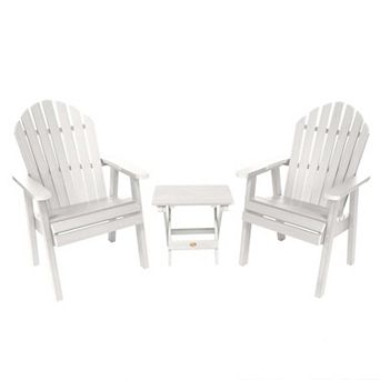 Highwood USA 2 Hamilton Deck Chairs with 1 Folding Side Table