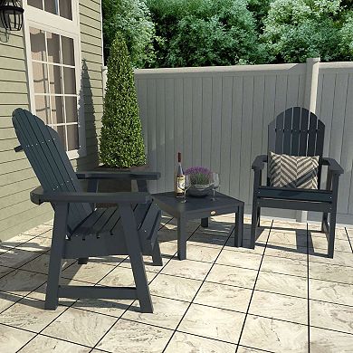 Highwood USA 2 Hamilton Deck Chairs with 1 Adirondack Side Table