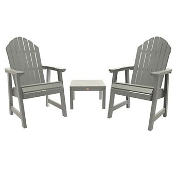Highwood USA 2 Hamilton Deck Chairs with 1 Adirondack Side Table