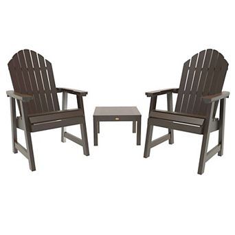 Highwood USA 2 Hamilton Deck Chairs with 1 Adirondack Side Table