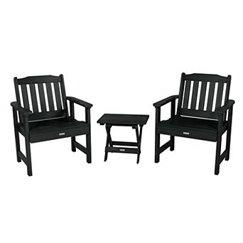Highwood USA 2 Lehigh Garden Chairs with 1 Folding Side Table