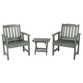 Highwood USA 2 Lehigh Garden Chairs with 1 Folding Side Table