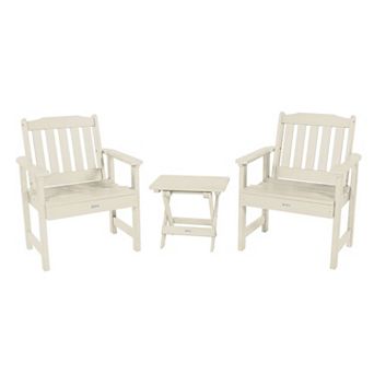 Highwood USA 2 Lehigh Garden Chairs with 1 Folding Side Table