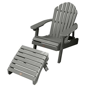 Highwood USA Hamilton Folding & Reclining Adirondack with Folding Ottoman