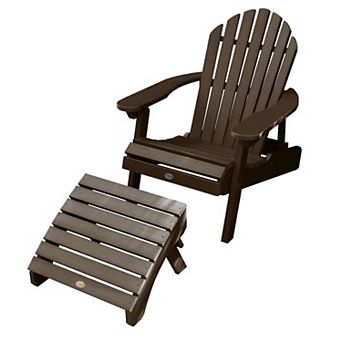 Highwood USA Hamilton Folding & Reclining Adirondack with Folding Ottoman