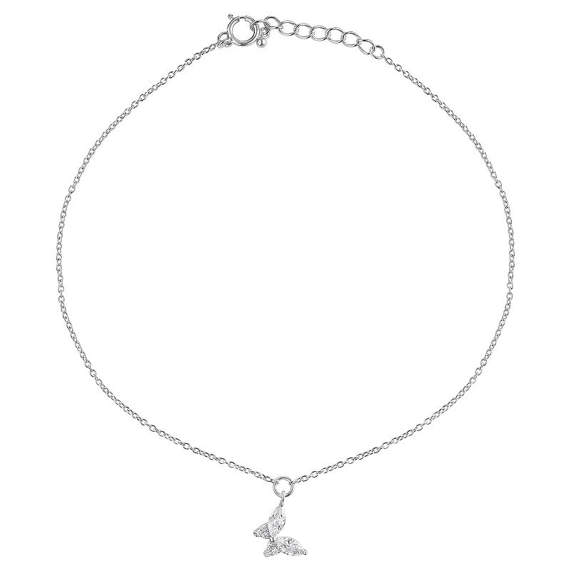 34127253 Primrose Cubic Zirconia Marquise Butterfly Anklet, sku 34127253