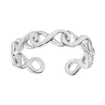 PRIMROSE Sterling Silver Interlocking Infinity Toe Ring