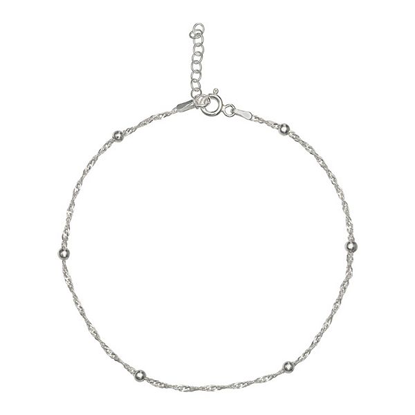 PRIMROSE Sterling Silver Bead Anklet