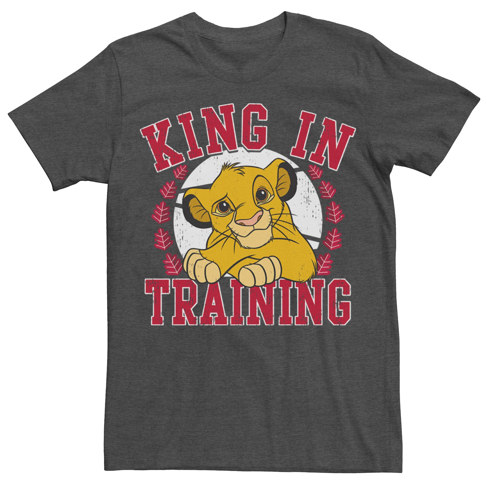 Mens Disneys The Lion King Simba King In Training Tee, Size: Small, Grey 