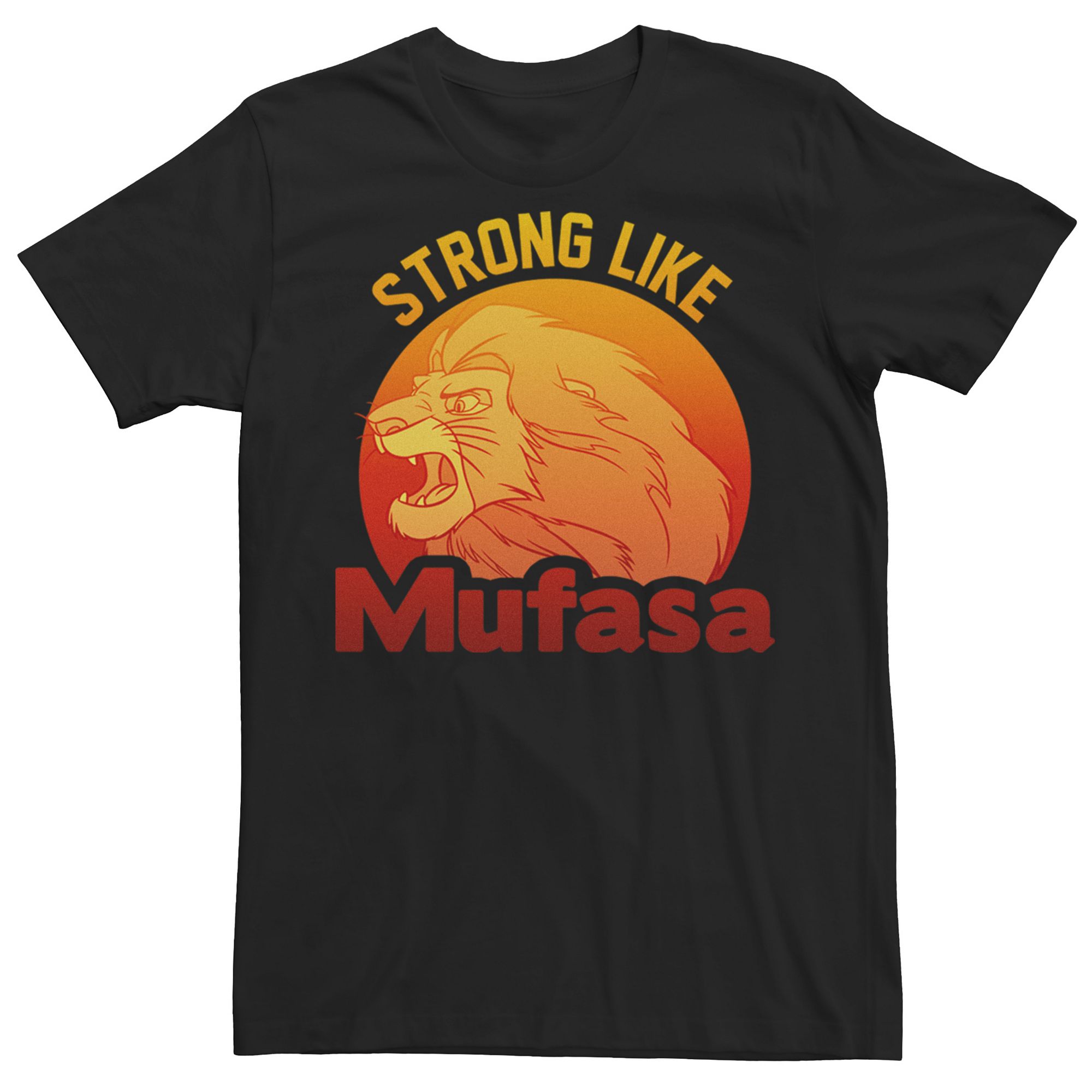 Mens Disneys The Lion King Strong Mufasa Roar Tee, Size: Medium, Black