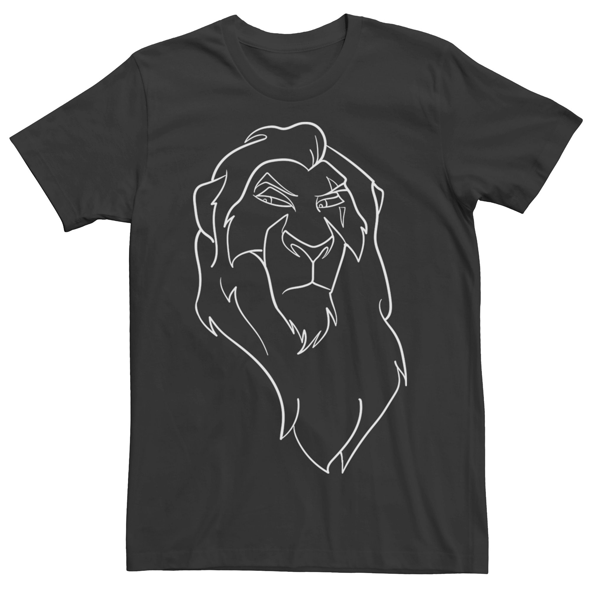 Mens Disneys The Lion King Scar Sketch Outline Tee, Size: Medium, Black