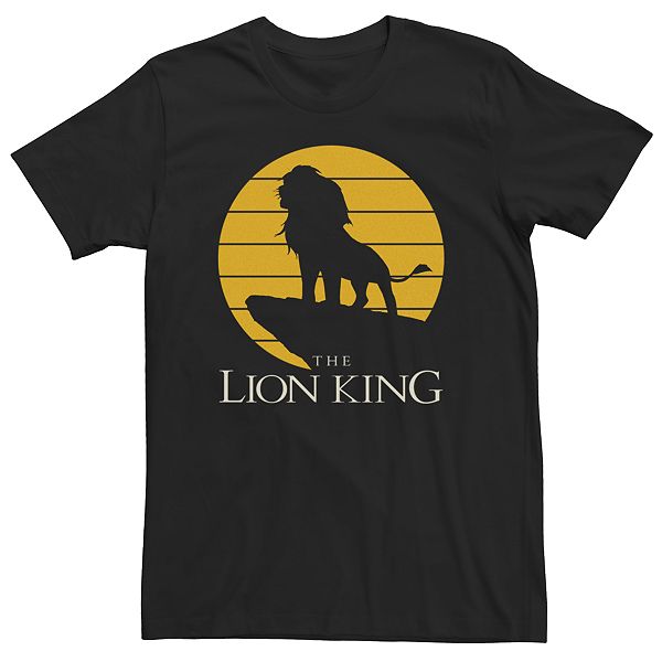 Men's Disney's The Lion King Retro Sunset Simba Pride Rock Silhouette Tee