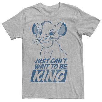 Men's Disney's The Lion King Young Simba Outline Can't Wait To Be King Tee