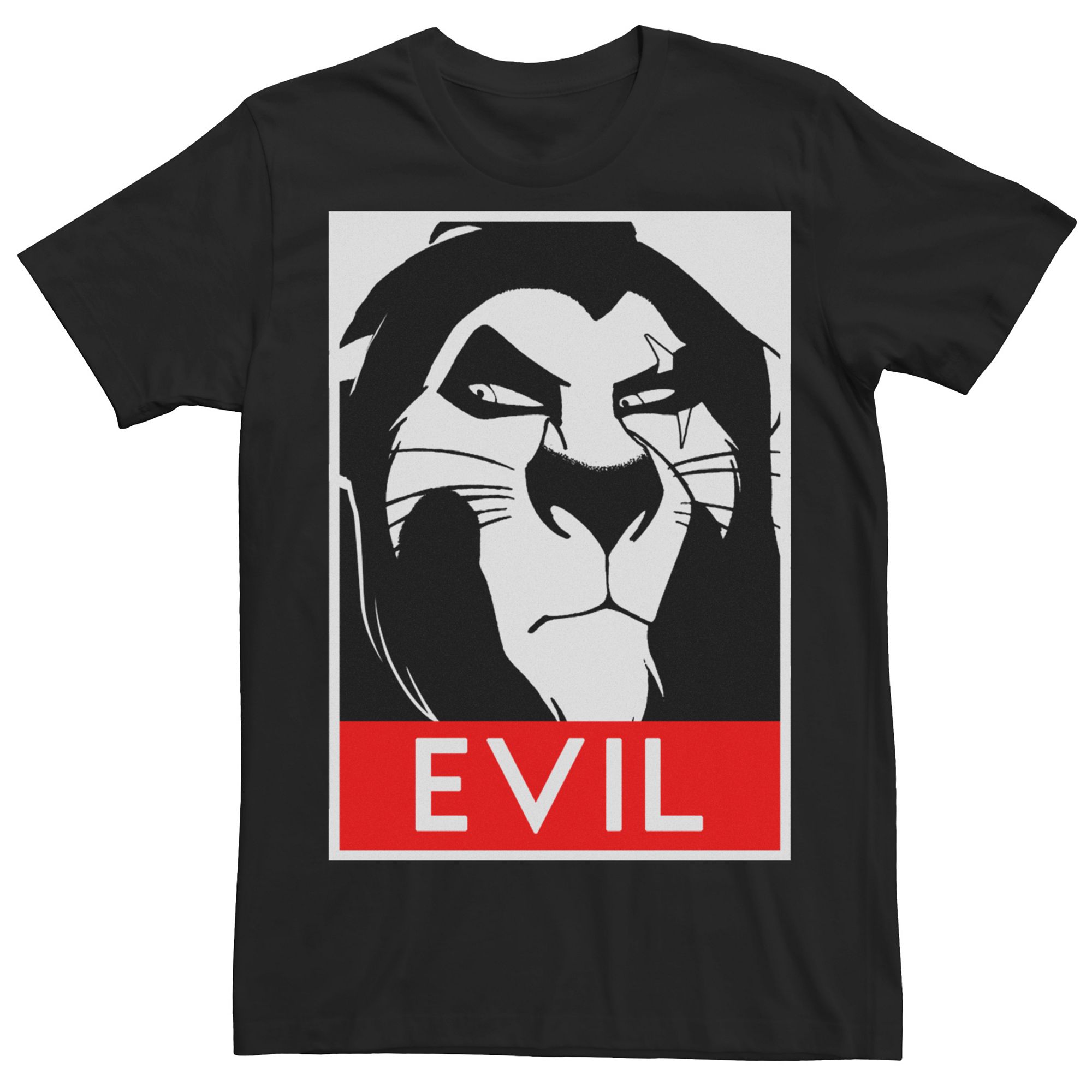 Mens Disneys The Lion King Scar Evil Portrait Poster Tee, Size: Medium, B