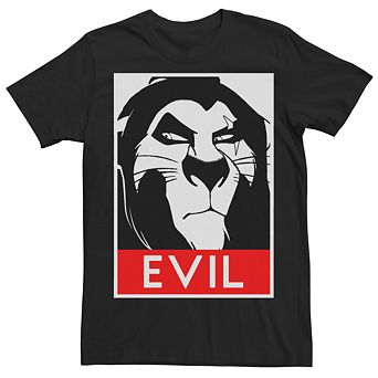 Men's Disney's The Lion King Scar Evil Portrait Poster Tee