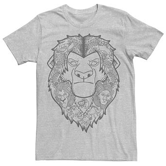 Men's Disney's The Lion King Drawn Character Fill Outlines Tee