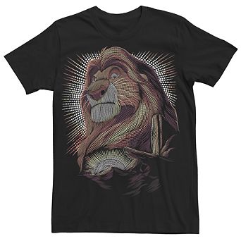 Men's Disney's The Lion King Mufasa Dot Line Art Portrait Tee