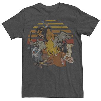 Men's Disney's The Lion King Playful Group Shot Retro Tee