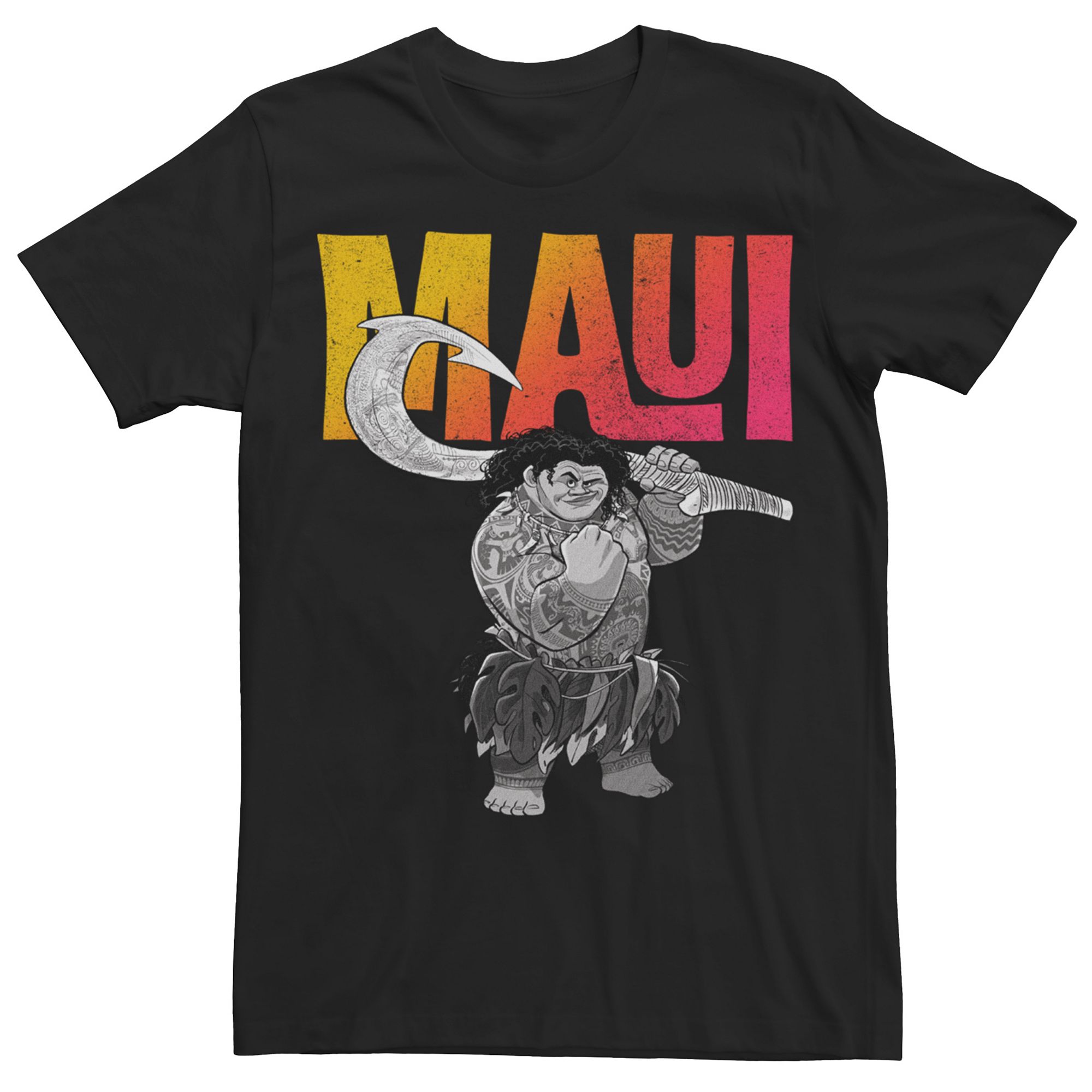 Mens Disneys Moana Maui Stance Portrait Tee, Size: Medium, Black