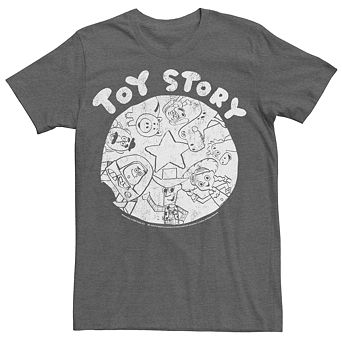 Men's Disney / Pixar's Toy Story Doodle Circle Group Shot Tee