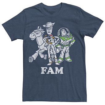 Men's Disney / Pixar's Toy Story Woody Buzz & Bullseye Fam Group Shot Tee