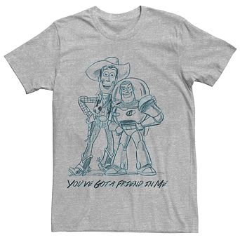 Men's Disney / Pixar's Toy Story Woody Buzz Sketch Friends Tee