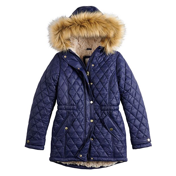 Girls fur lined discount parka