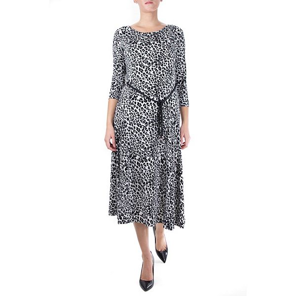 Women's Nina Leonard Sylvia Print Midi Dress