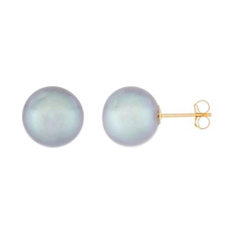 Splendid Pearls 14k Gold 10 mm Freshwater Cultured Pearl Stud Earrings