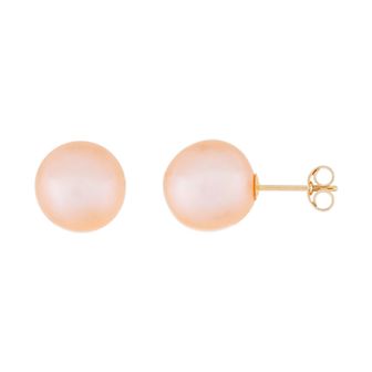 Splendid Pearls 14k Gold 10 mm Freshwater Cultured Pearl Stud Earrings