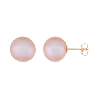 Splendid Pearls 14k Gold 10 mm Freshwater Cultured Pearl Stud Earrings