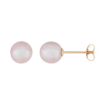 Splendid Pearls 14k Gold 6 mm Freshwater Cultured Pearl Stud Earrings