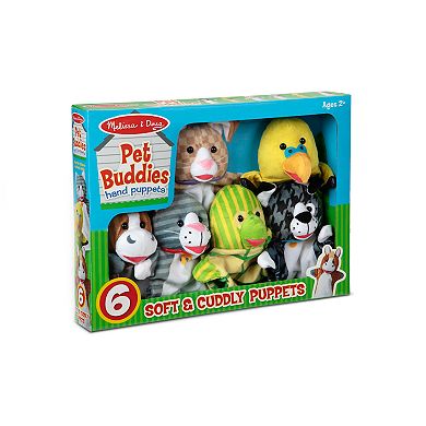 Boys Girls Neutral Melissa & Doug Melissa & Doug Pet Buddies Hand Puppets, Set of 6 (Cat, Dog, Horse, Parrot, Turtle, Rabbit)