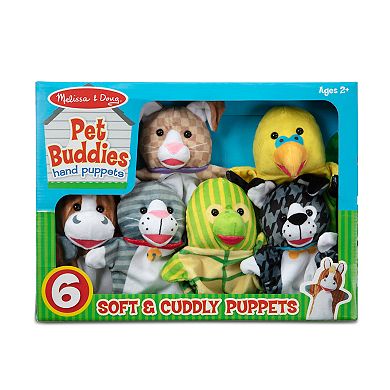 Boys Girls Neutral Melissa & Doug Melissa & Doug Pet Buddies Hand Puppets, Set of 6 (Cat, Dog, Horse, Parrot, Turtle, Rabbit)