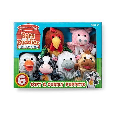 Boys Girls Neutral Melissa & Doug Melissa & Doug Barn Buddies Hand Puppets, Set of 6 (Cow, Sheep, Horse, Duck, Chicken, Pig)
