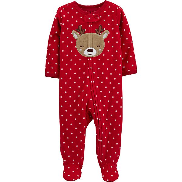 Baby Girl Carter's Reindeer Zip Fleece Sleep & Play