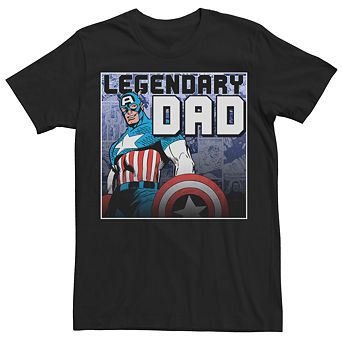 Men's Marvel Comics Retro Captain American Legendary Dad Tee