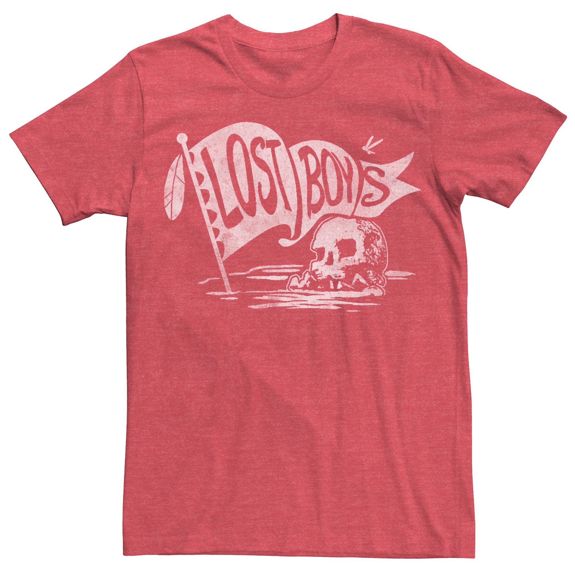 Disneys Peter Pan Mens Lost Boys Flag Tee, Size: Small, Red Grey