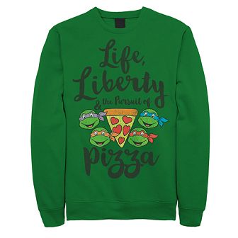 Men's Teenage Mutant Ninja Turtles Pizza Group Shot Crew Sweatshirt