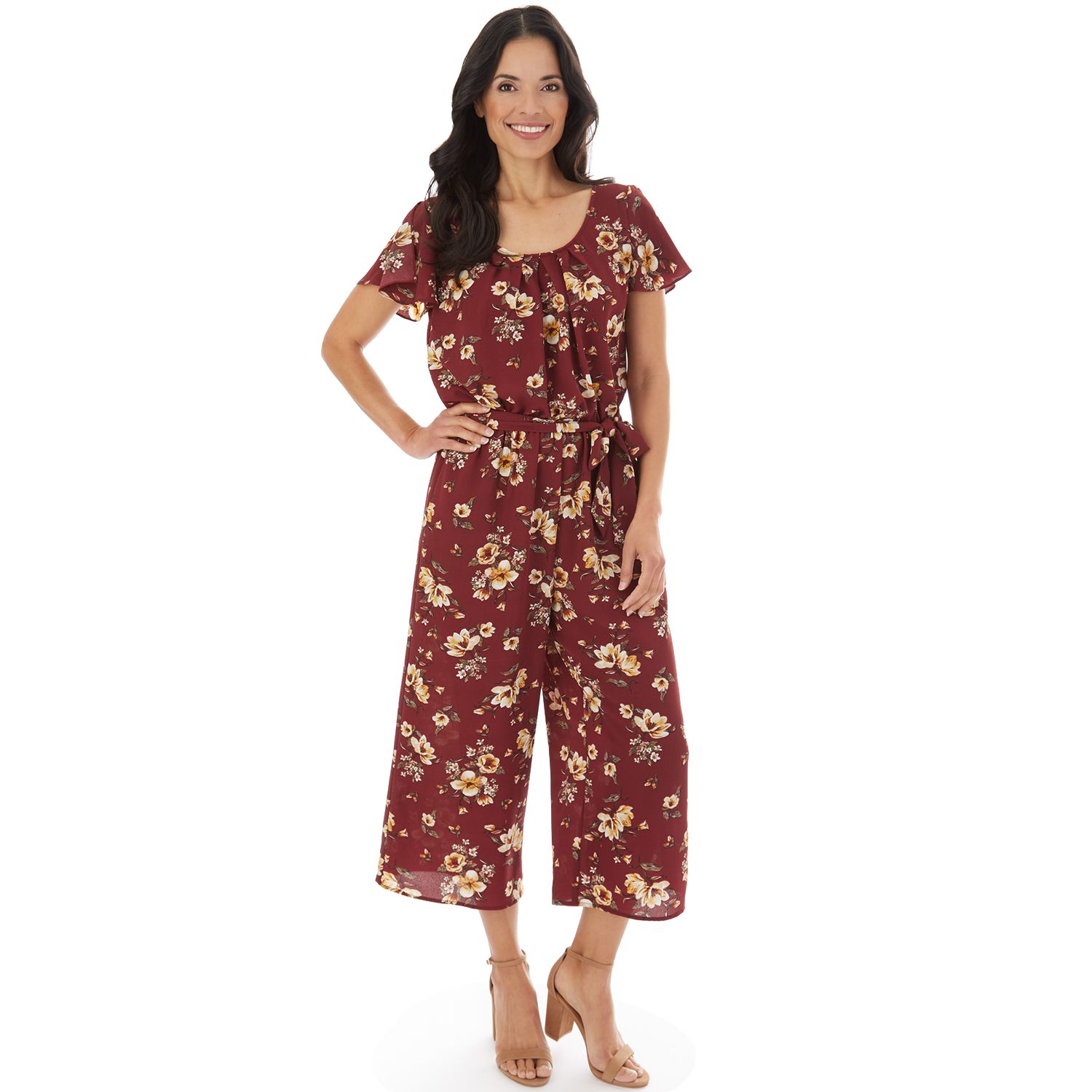 floral capri jumpsuit