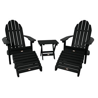Elk Outdoors 2-pack Essential Adirondack Chairs & 2 Folding Ottomans & Side Table