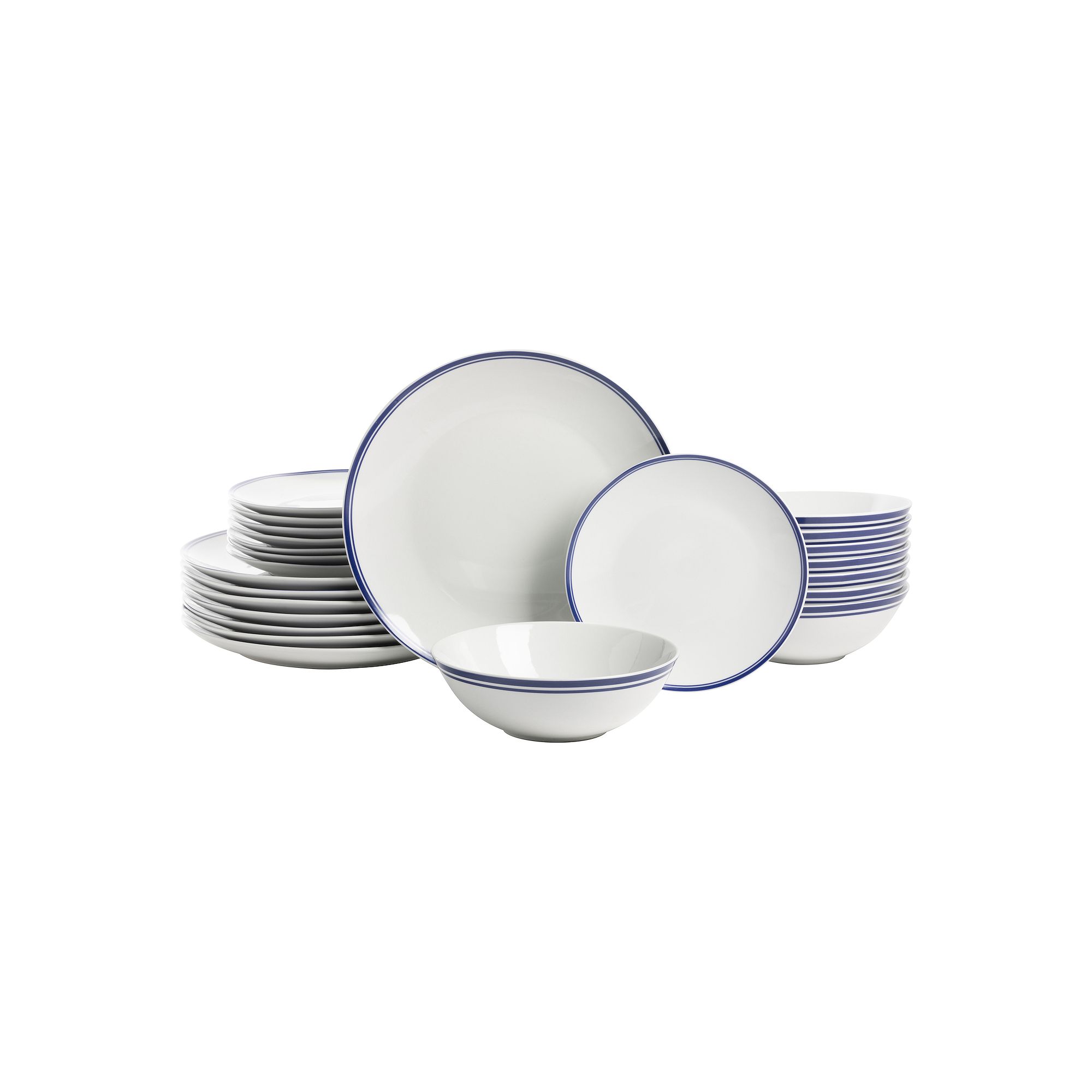 10 Strawberry Street Simply Coupe 24-pc. Dinnerware Set, Blue