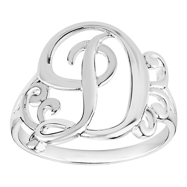 Womens PRIMROSE Sterling silver polished monogram initial B band ring size 7. - D (7)